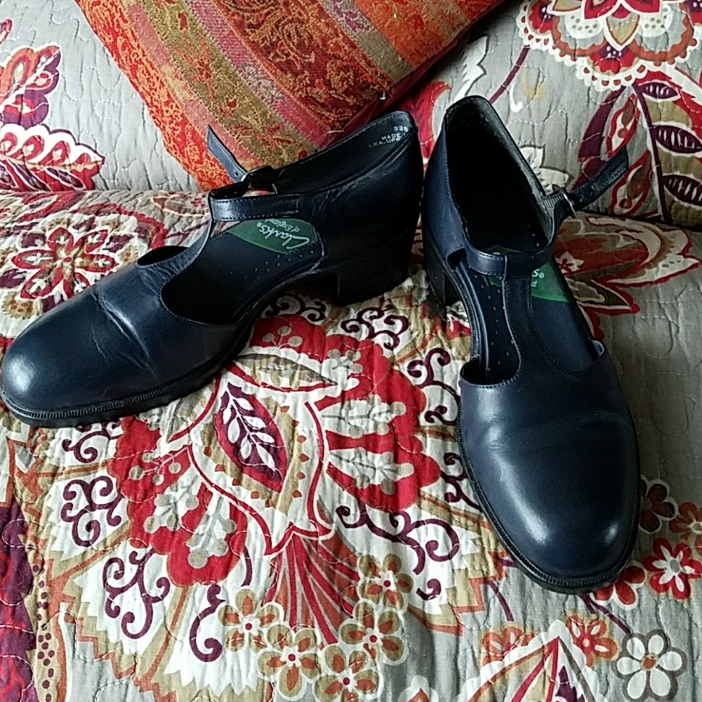 Clarks of England block heels